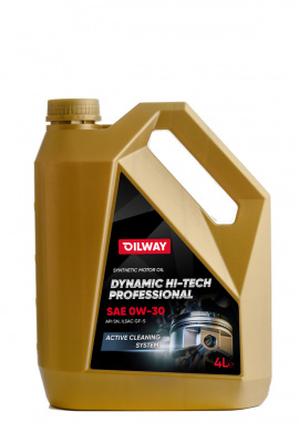 Моторное масло OilWay Dynamic Hi-Tech Professional 0w30 API SN ACEA A3/B4 синтетическое