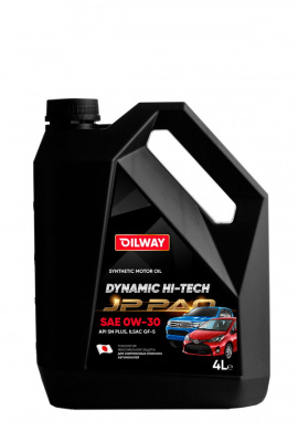 Моторное масло OilWay Dynamic Hi-Tech PAO JP 0w30 API SN Plus ILSAC GF-5 синтетическое 